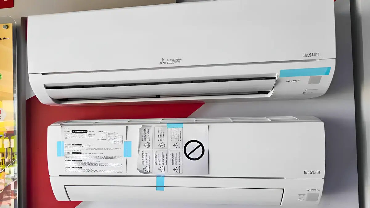 Voltas 1.5 Ton Smart AC with Wi-Fi and voice control feature in a modern living room