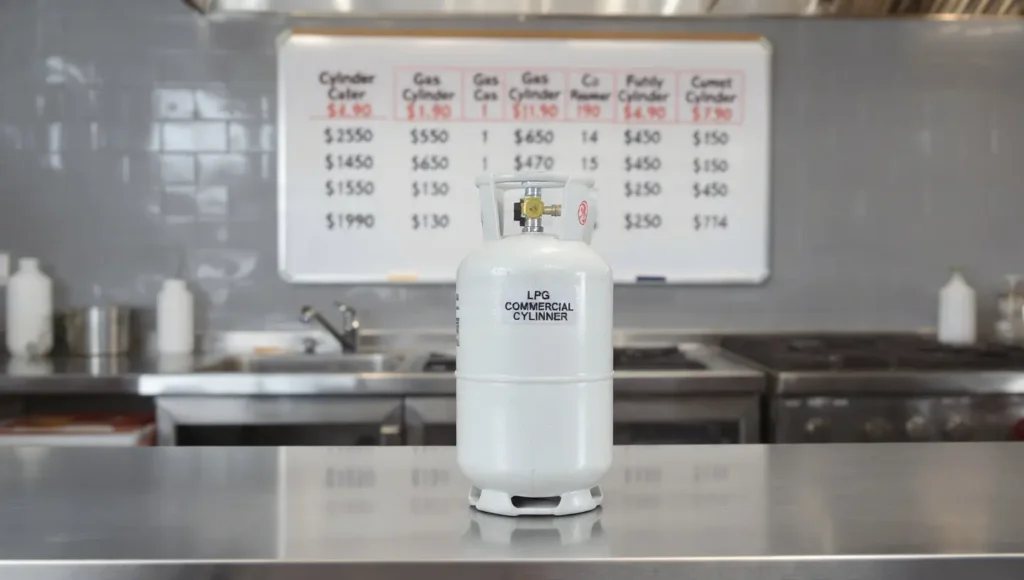 Latest Commercial Cylinder Price chart