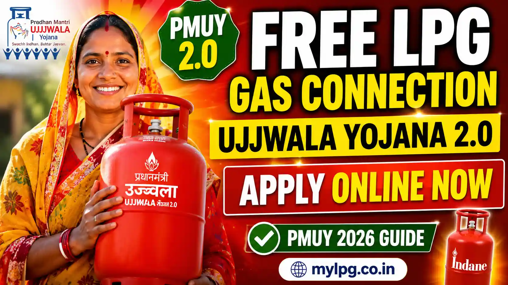 Ujjwala Yojana Free LPG Gas Connection Apply Online PMUY 2.0 2026 my lpg