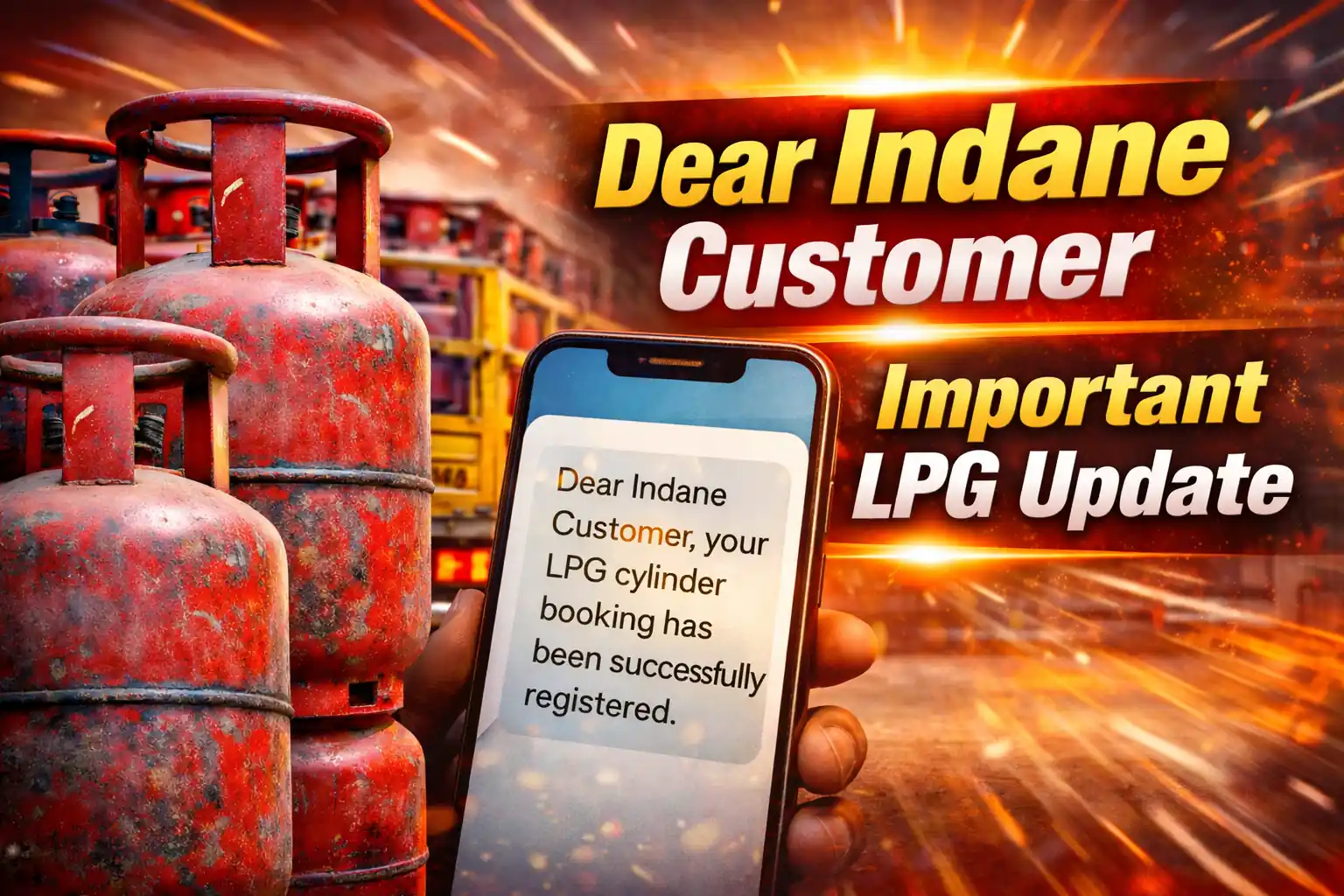 Dear Indane Customer LPG gas message update
