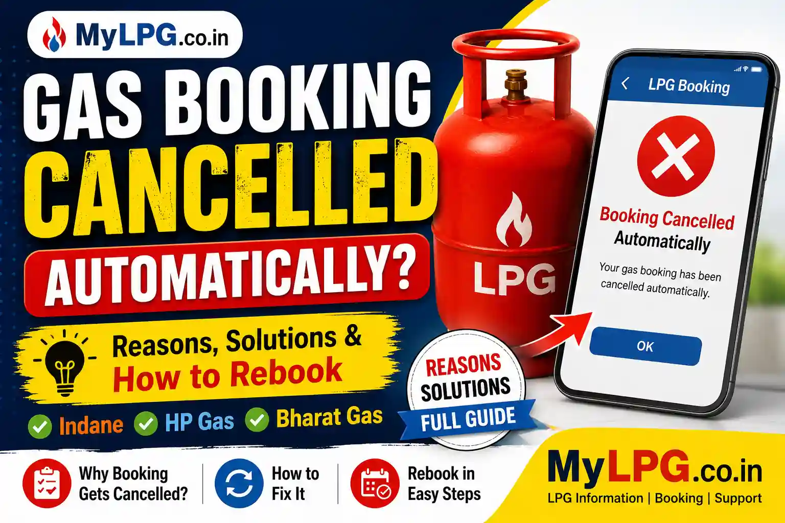 Gas Booking Cancelled Automatically Reasons and Solutions for Indane HP Gas Bharat Gas