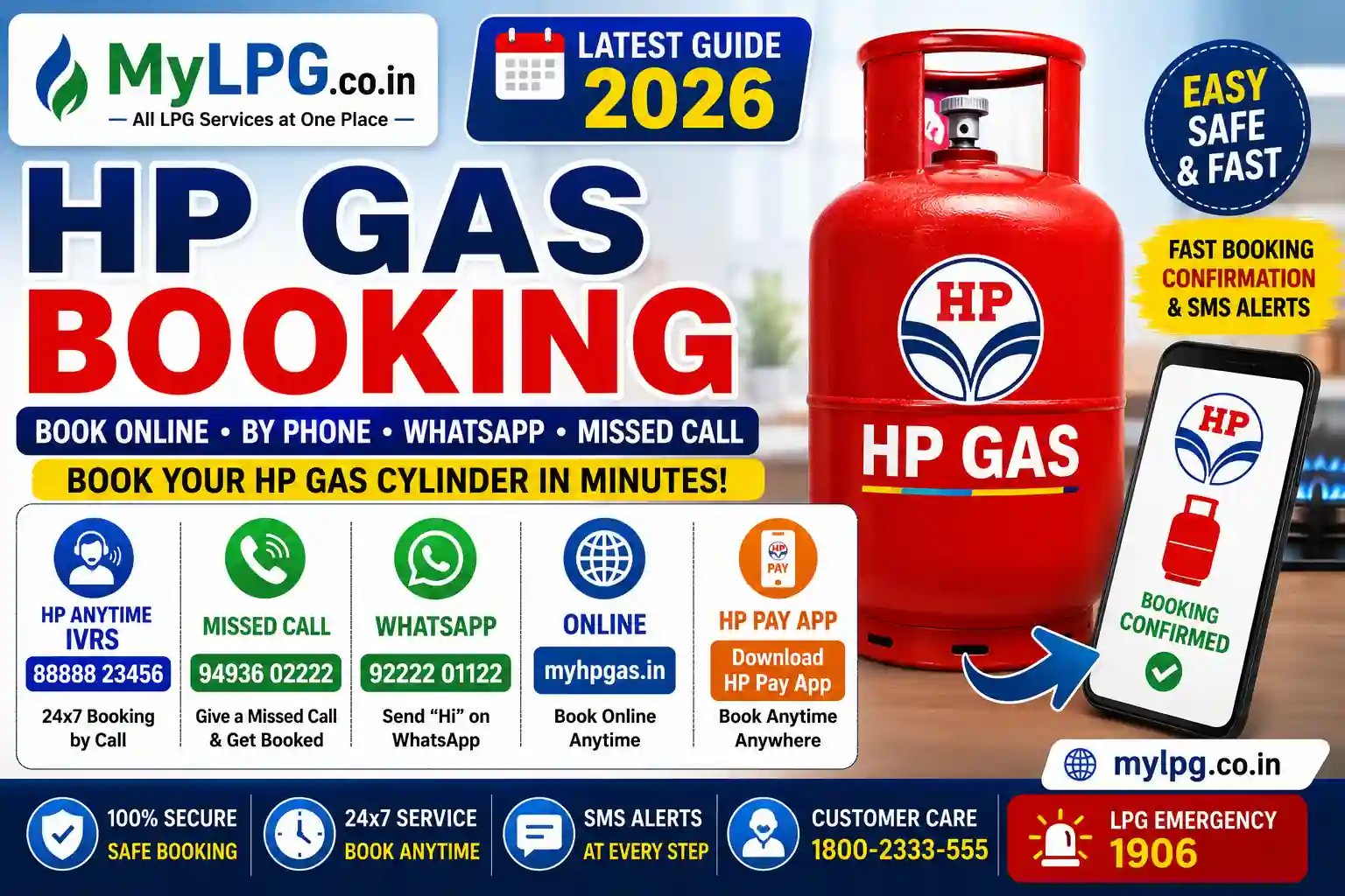 HP Gas Booking 2026 – booking number, online booking, WhatsApp and HP Gas login