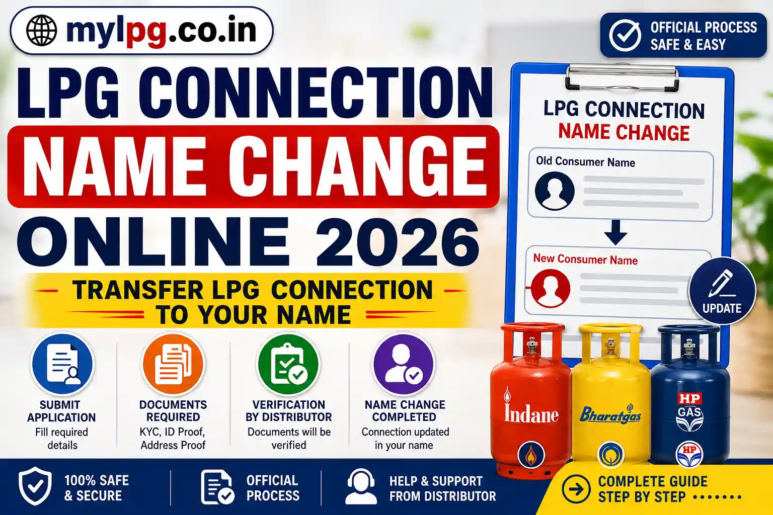 LPG Connection Name Change Online 2026 – Transfer LPG Connection to Your Name
