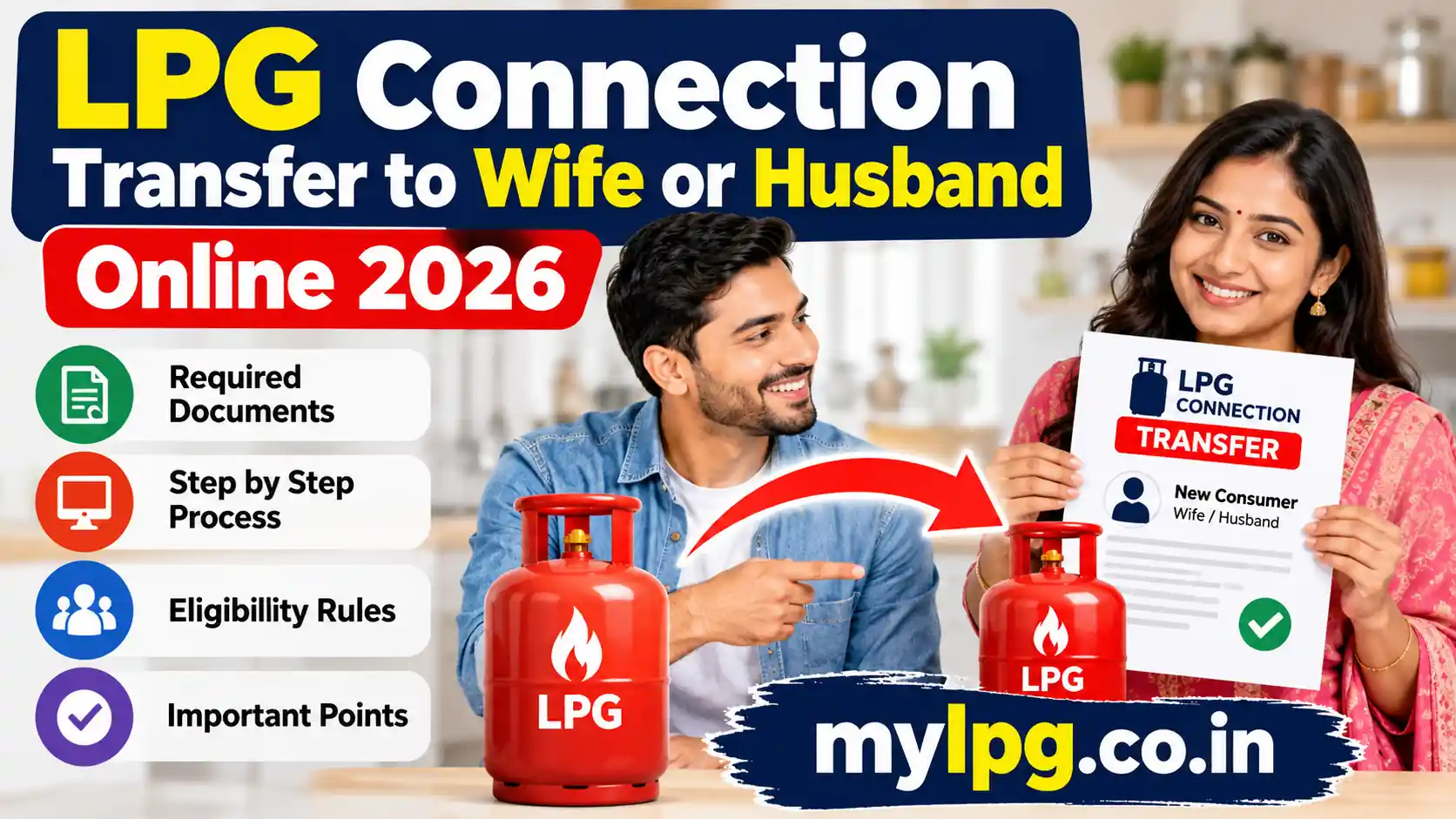 LPG Connection Transfer to Wife or Husband Online 2026 – MyLPG.co.in